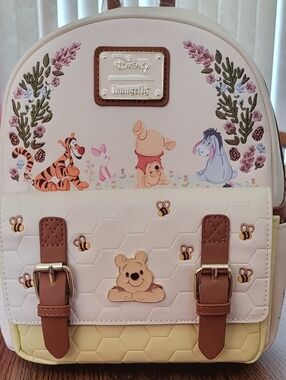 Loungefly Disney Winnie The Pooh Floral Pooh Bear & Friends Mini Backpack